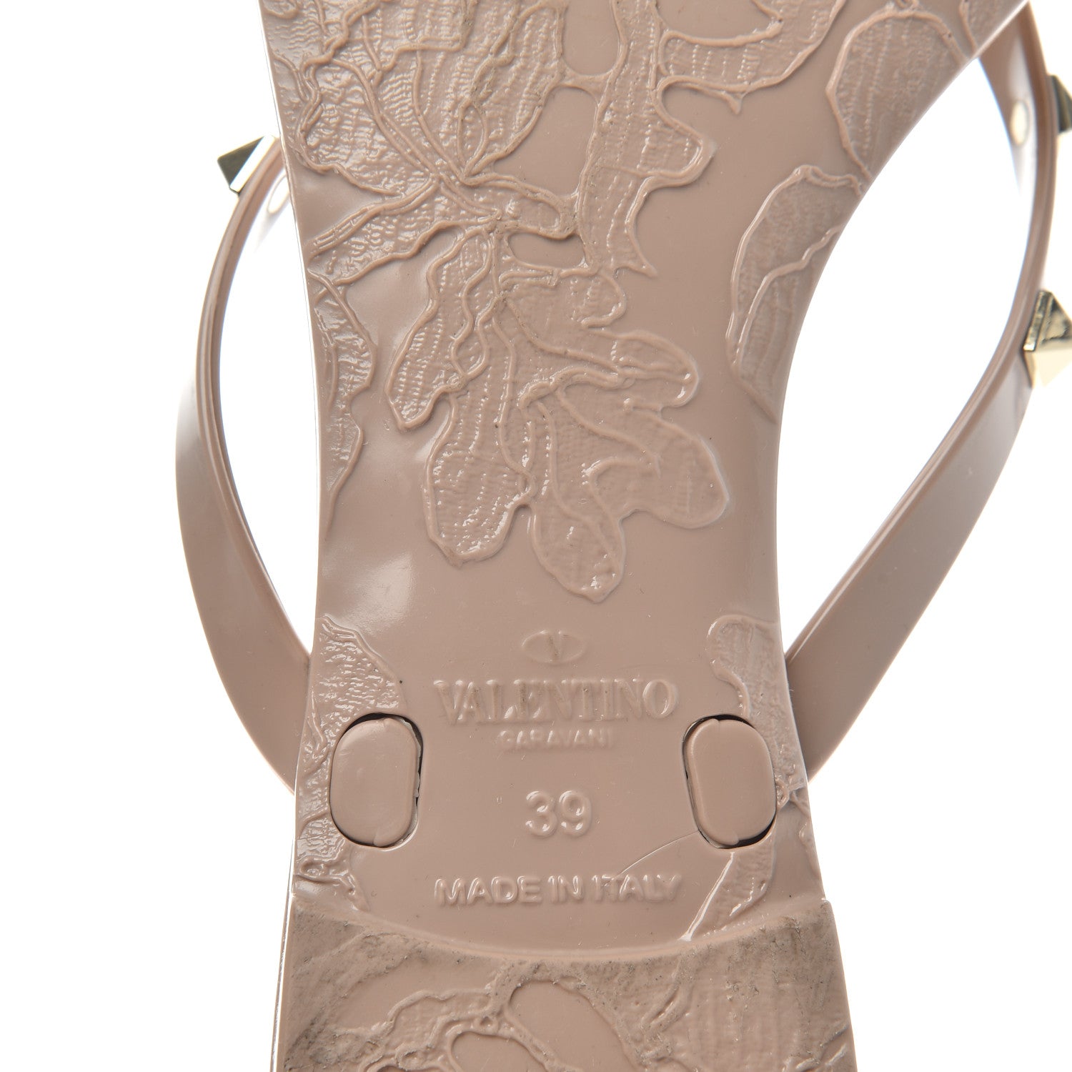 Valentino Garavani PVC Jelly Rockstud Bow Thong Sandals 39 Poudre 9 of 9