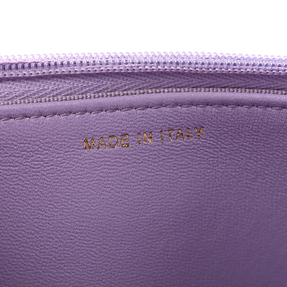 Chanel Lambskin Quilted Crystal Top Handle Clutch With Chain Light Purple 7 of 13