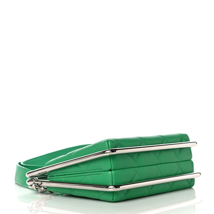 Chanel Quilted Lambskin Metal Bar Clutch Bag Green 4 of 10