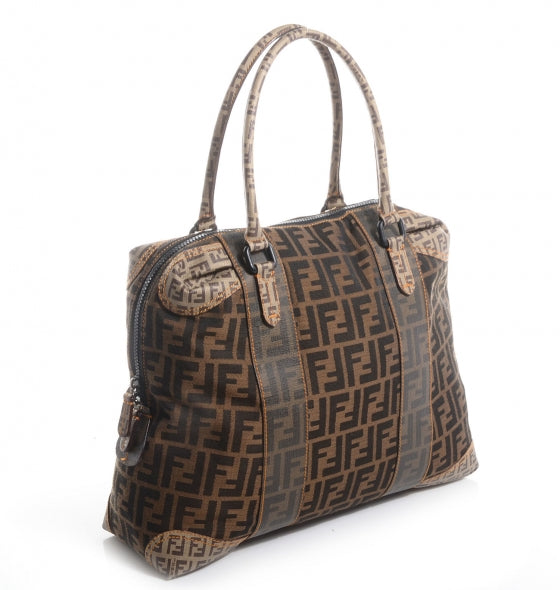 Fendi Zucca Zucchino Spalmati Large B Mix Tote Tobacco 3 of 10