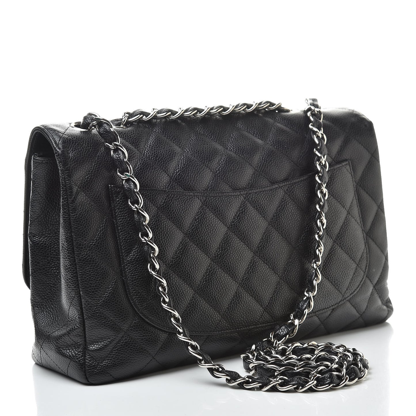 Caviar Quilted Jumbo Single Flap Black