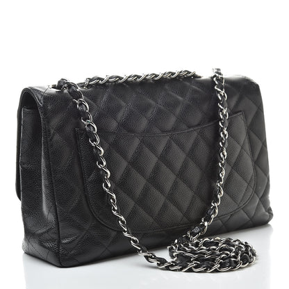 Chanel Caviar Quilted Jumbo Single Flap Black 3 of 13