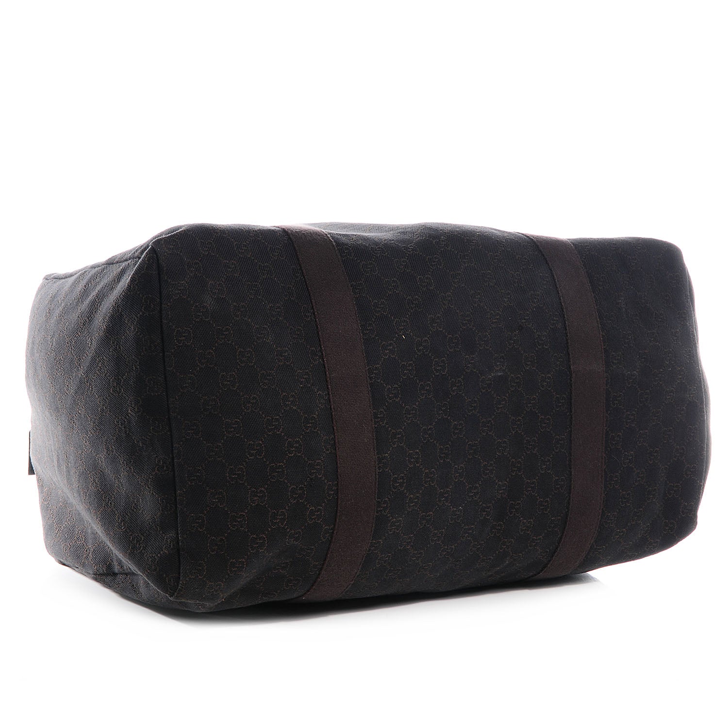 Gucci Denim Monogram Large Collapsible Carry On Duffle Bag Brown 4 of 7