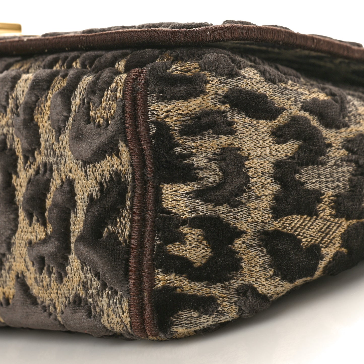 Velvet Mizza Embroidered Medium Caro Bag Beige