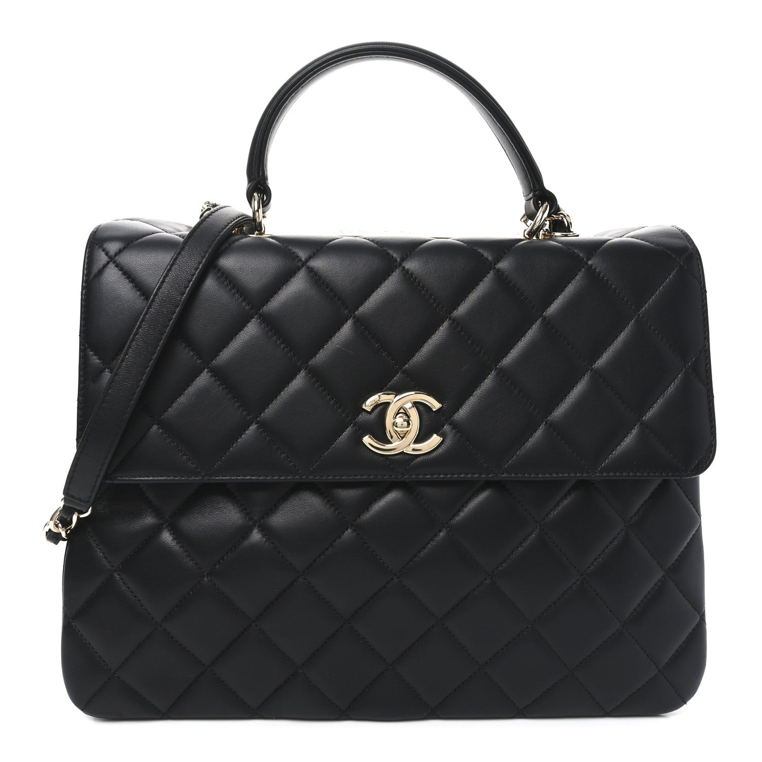 Chanel Lambskin Quilted Large Trendy CC Dual Handle Flap Bag Black 1 of 10