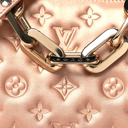 Louis Vuitton Metallic Lambskin Embossed Monogram Coussin BB Pink Gold 9 of 12