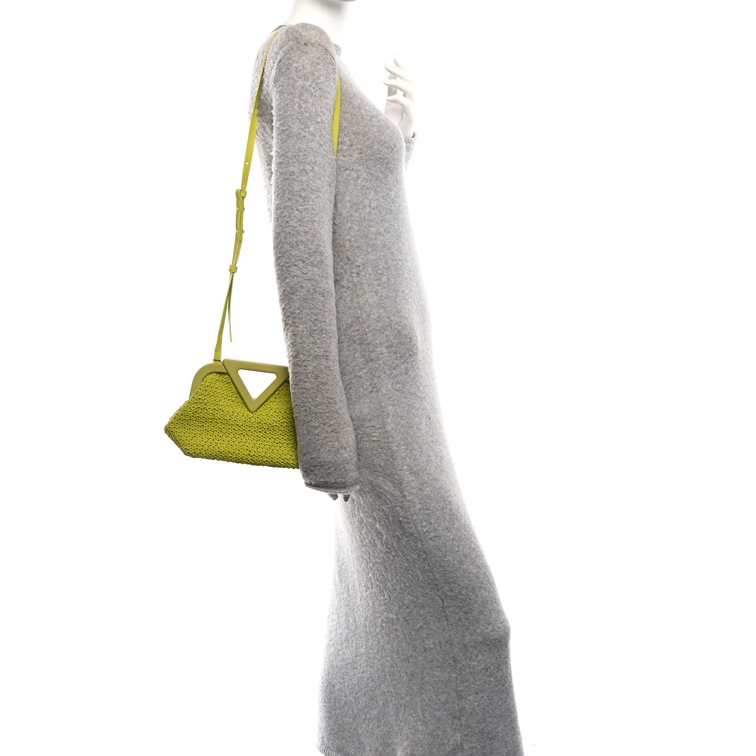 Bottega Veneta Rubber Crochet Small The Point Triangle Bag Seagrass 2 of 9