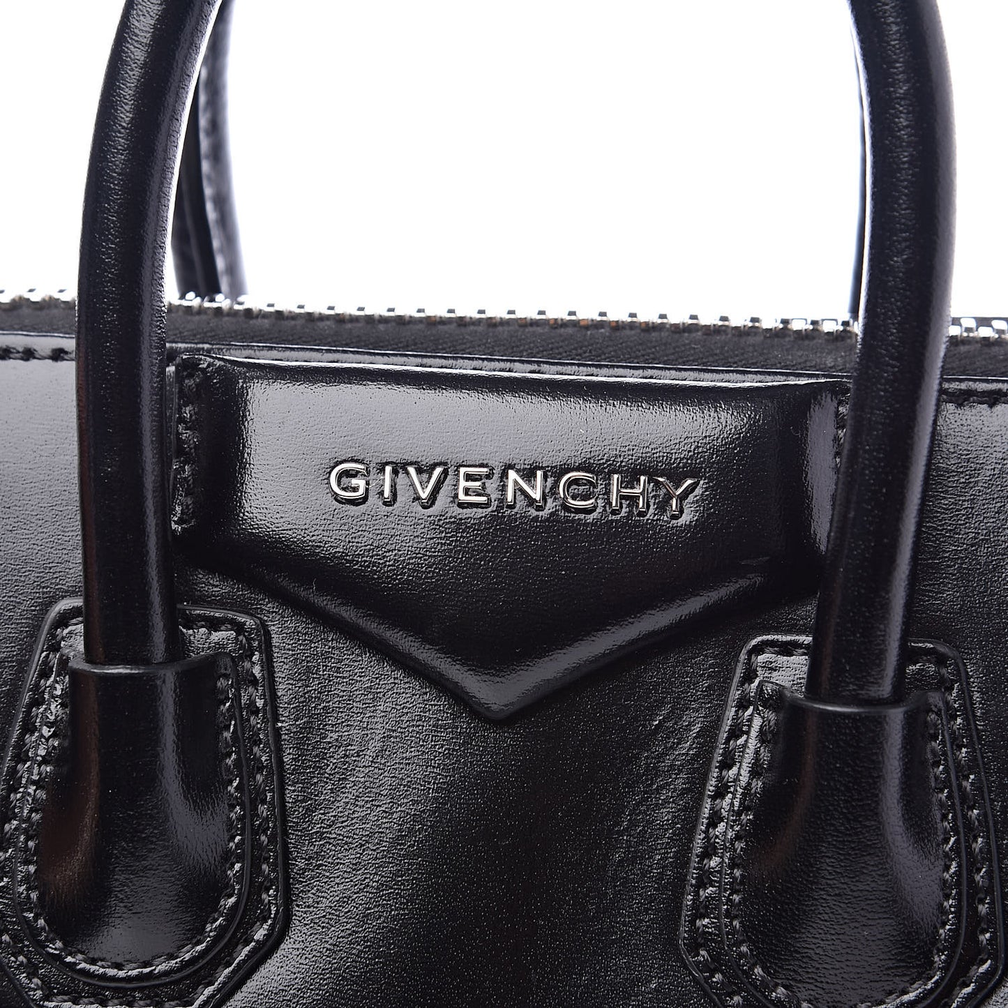 Shiny Lord Calfskin Mini Antigona Black
