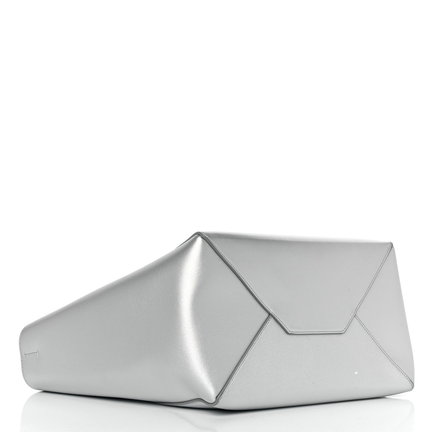 Metallic Grained Calfskin Horizontal Cabas Phantom Silver