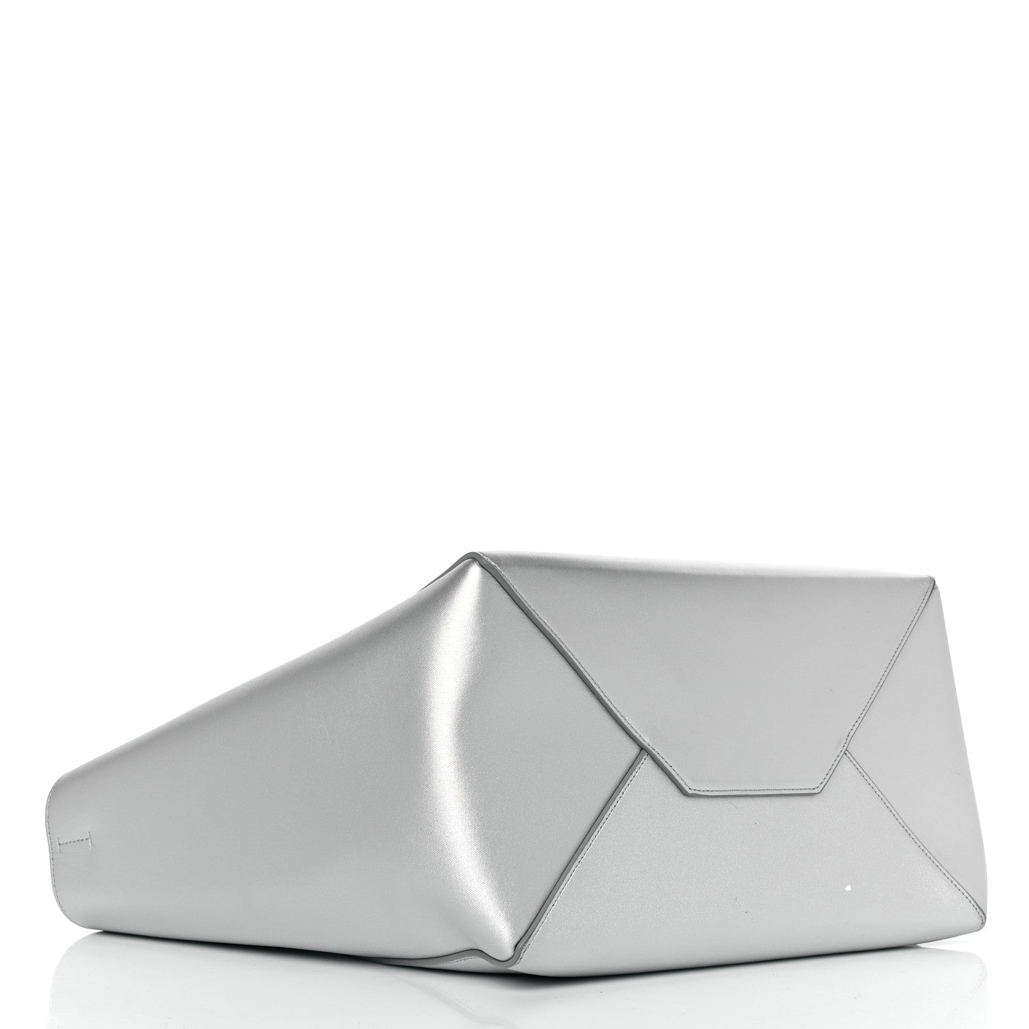 Celine Metallic Grained Calfskin Horizontal Cabas Phantom Silver 4 of 10