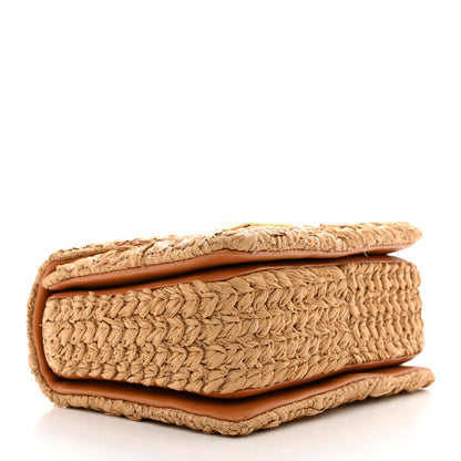 Valentino Garavani Raffia One Stud Chain Clutch Natural 4 of 9