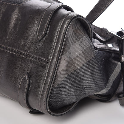 Burberry Shimmer Check Pilgrim Satchel Pewter 11 of 13