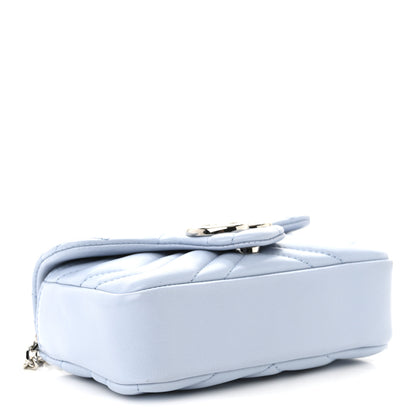 Gucci Lambskin Matelasse Mini GG Marmont Shoulder Bag Porcelain Light Blue 4 of 10