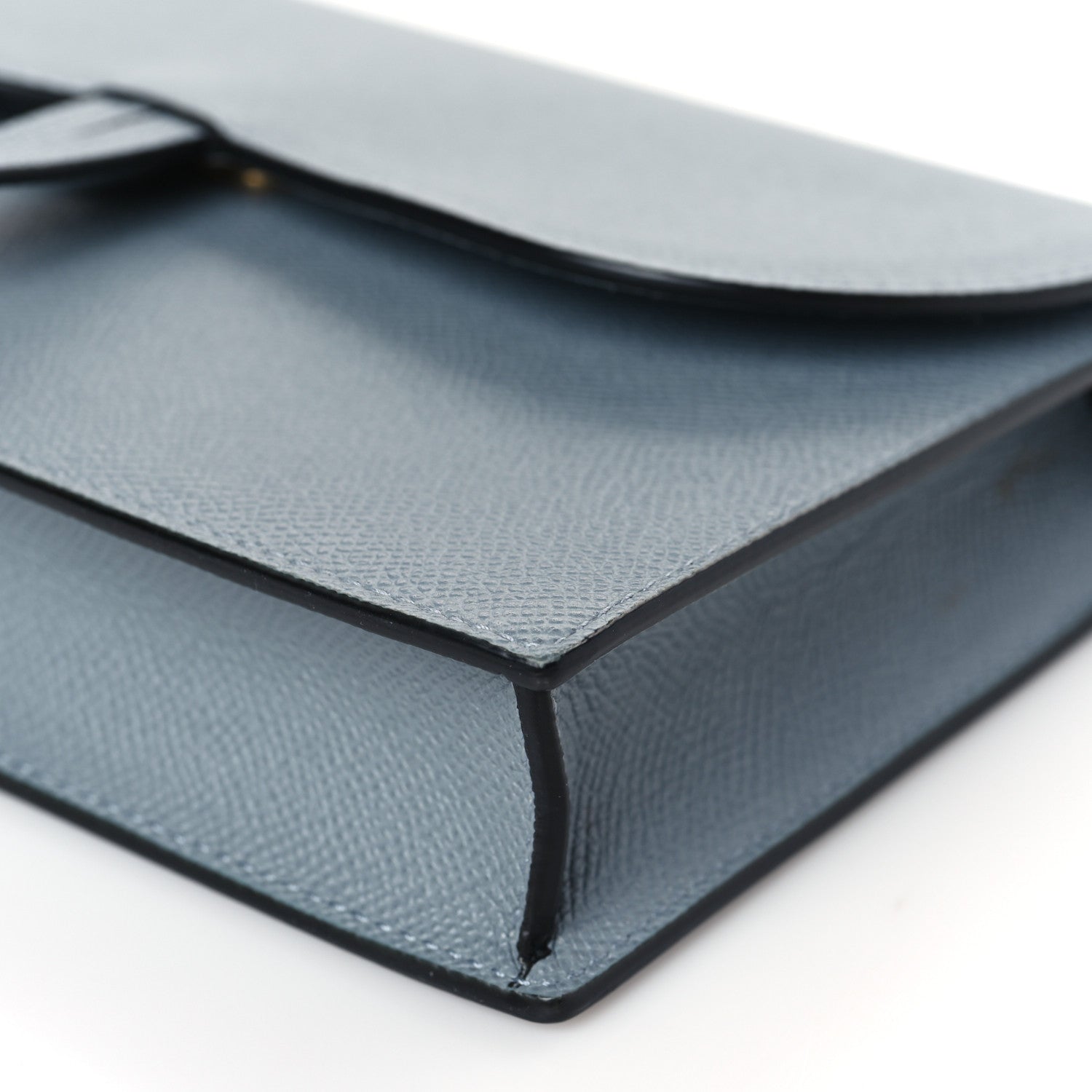 Christian Dior Grained Calfskin Saddle Chain Pouch Cloud Blue 9 of 10