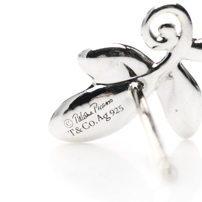 Tiffany Sterling Silver Paloma Picasso Olive Leaf Earrings 4 of 6