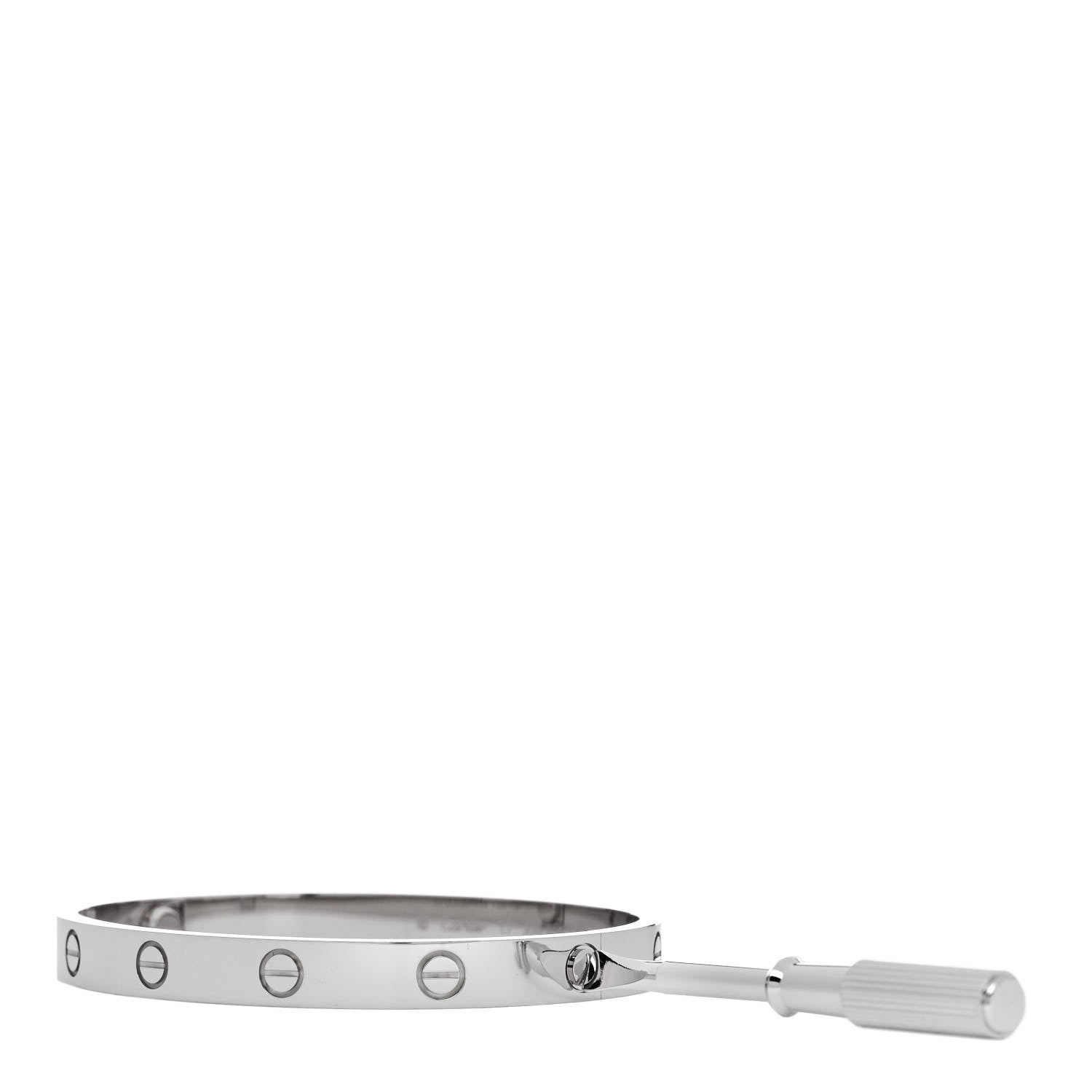 Cartier 18K White Gold LOVE Bracelet 17 3 of 9