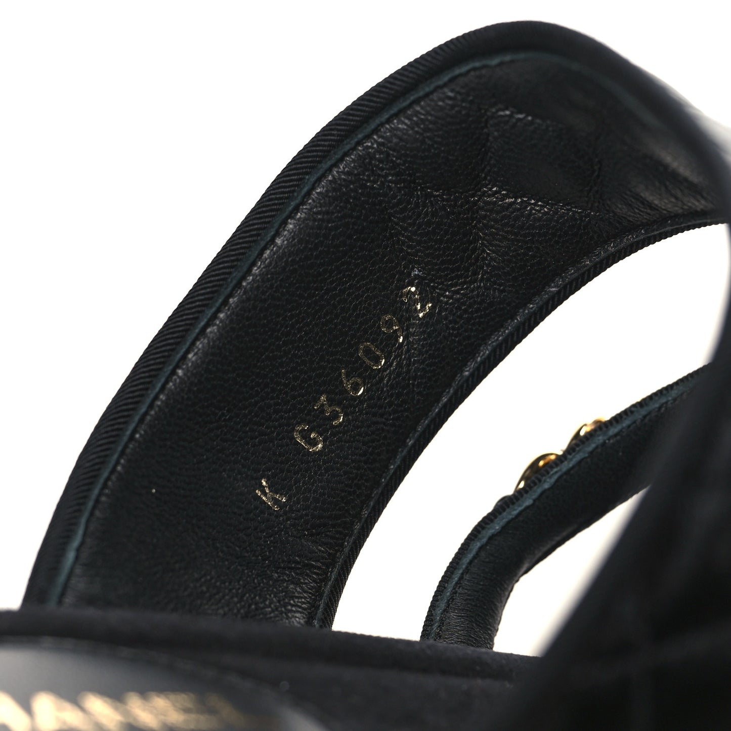 Distressed Patent Quilted Chain Mule Sandals 40.5 Black