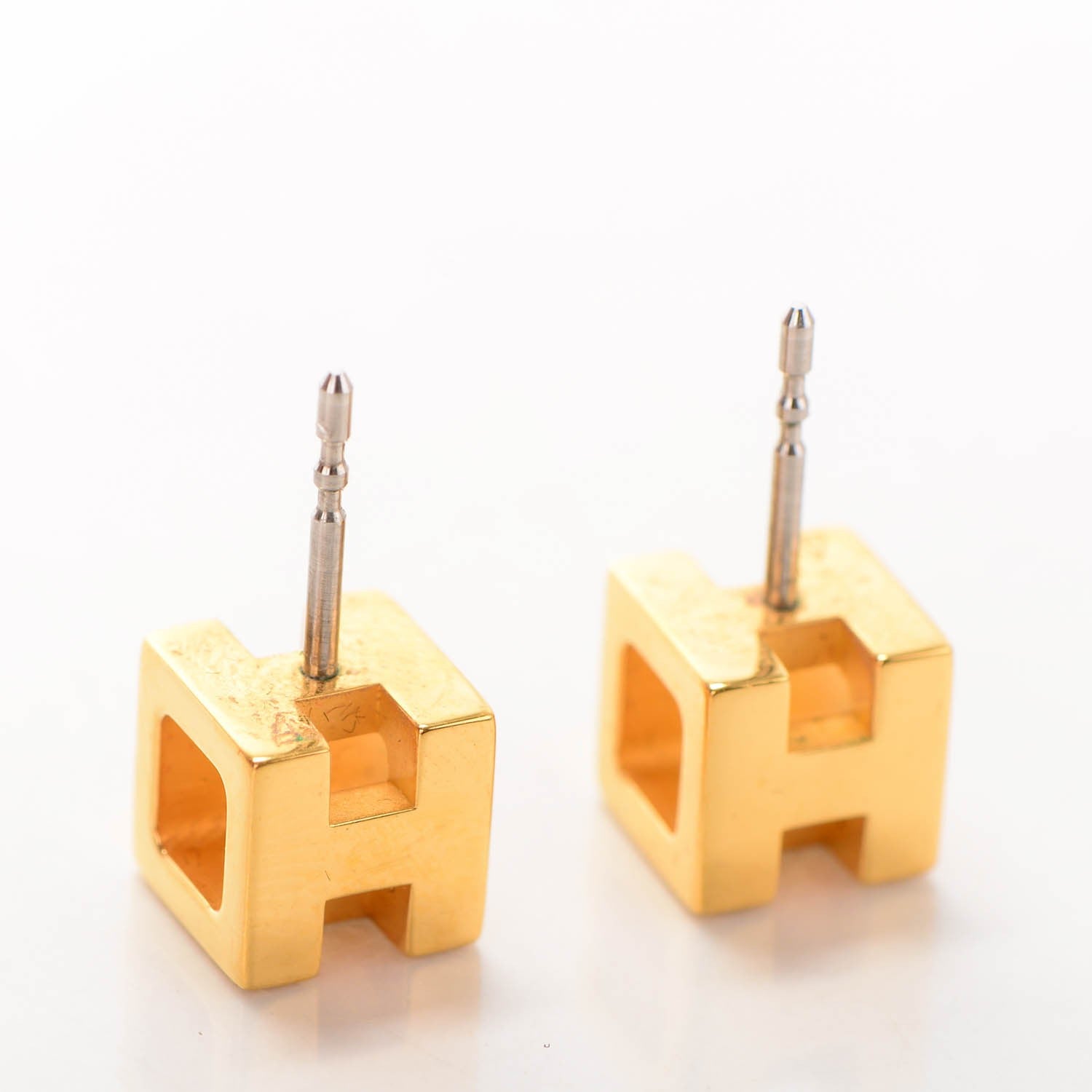 Hermes Gold Plated Cage d'H Earrings 3 of 5