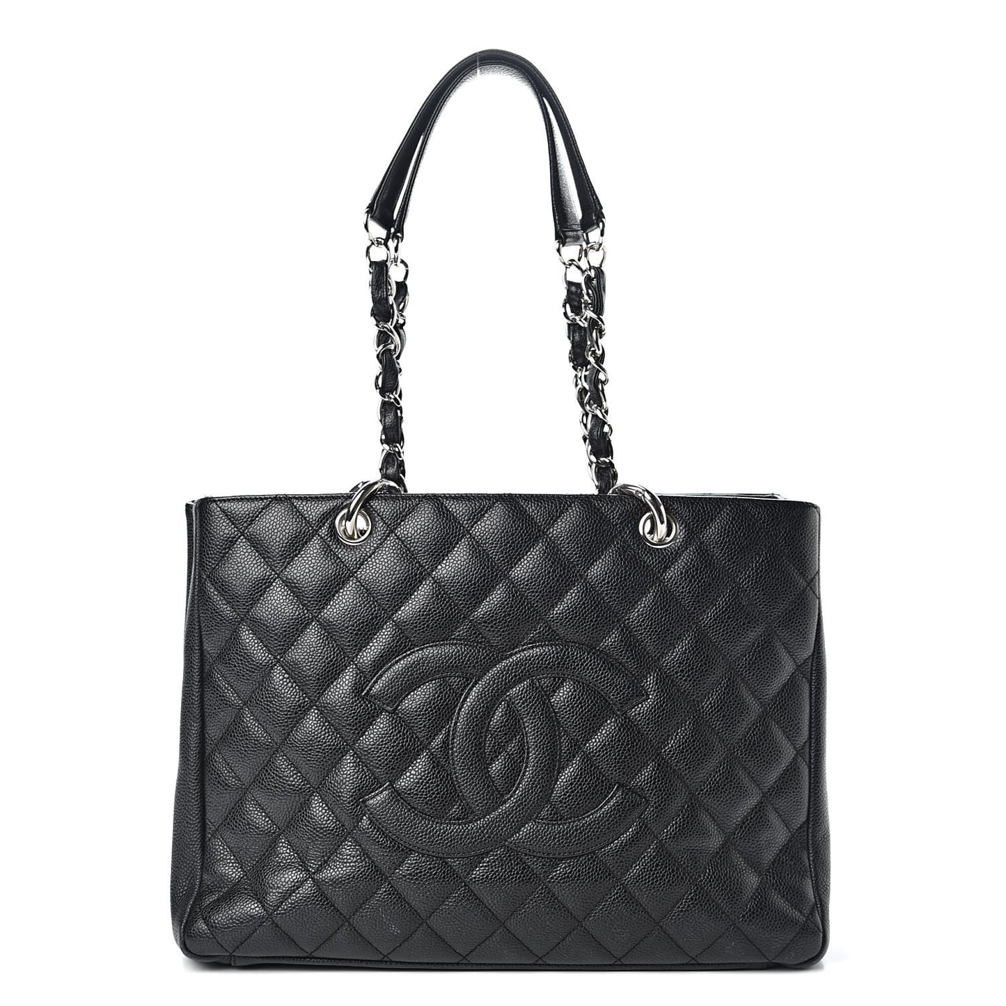 Caviar Quilted Grand Shopping Tote GST Black