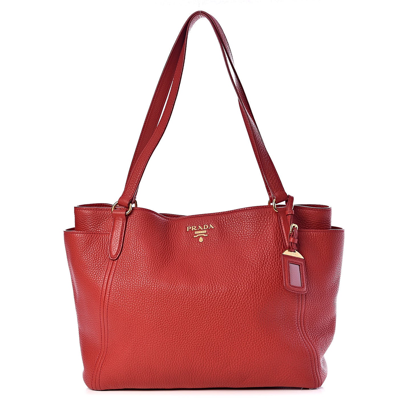 Vitello Daino Side Pocket Tote Rosso