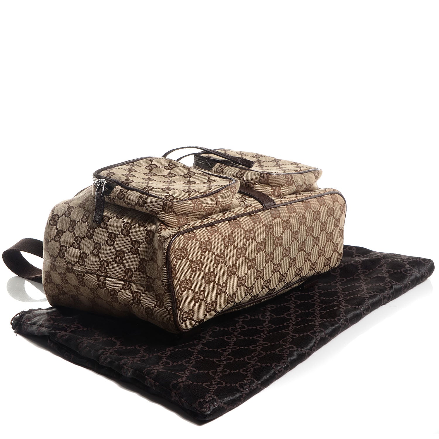 Gucci GG Monogram Single Buckle Backpack Brown 4 of 7