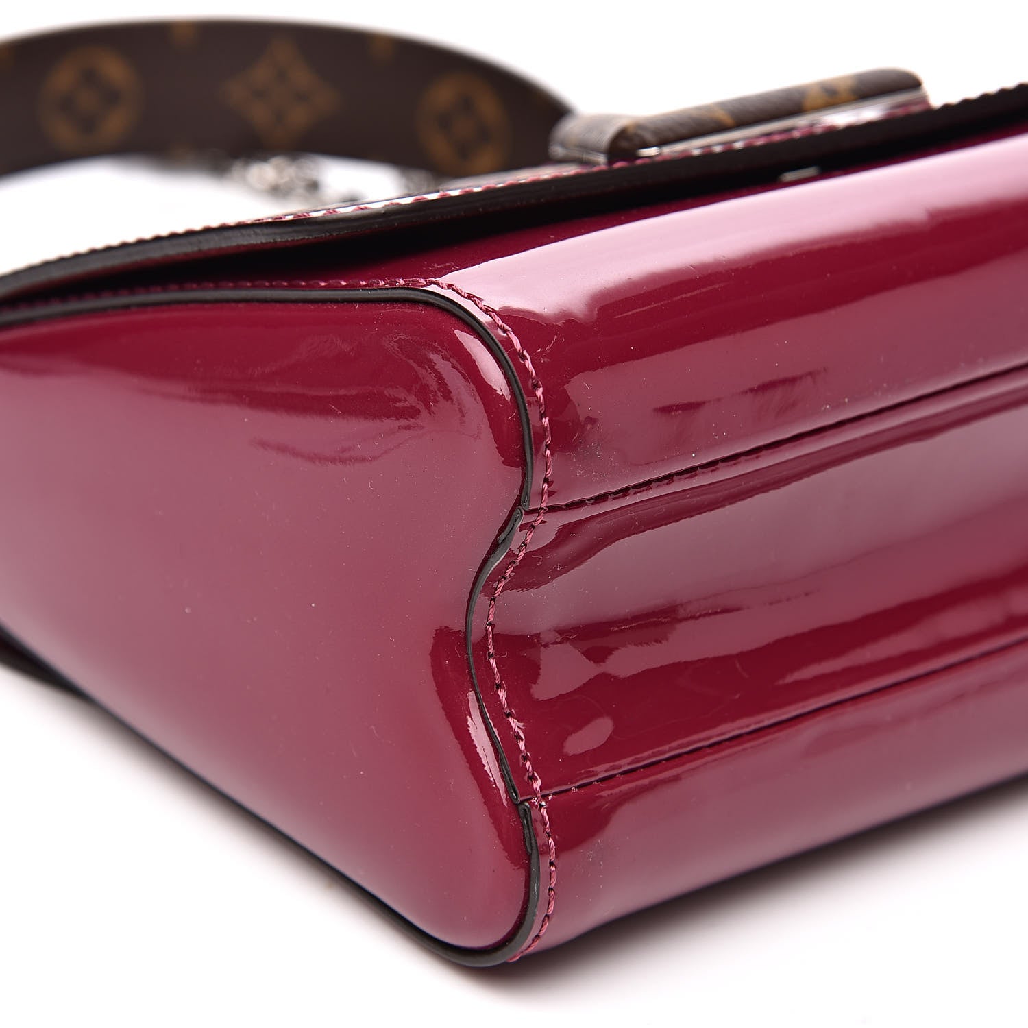 Louis Vuitton Patent Monogram Twist Shoulder Bag PM in Magenta 9 of 10