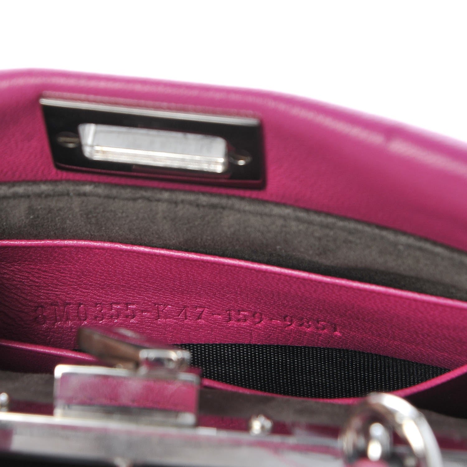 Fendi Nappa Micro Peekaboo Iconic Satchel Magenta 8 of 8