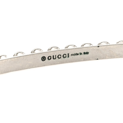 Gucci Metal Crystal Pearl Heart Hairband Silver 4 of 4