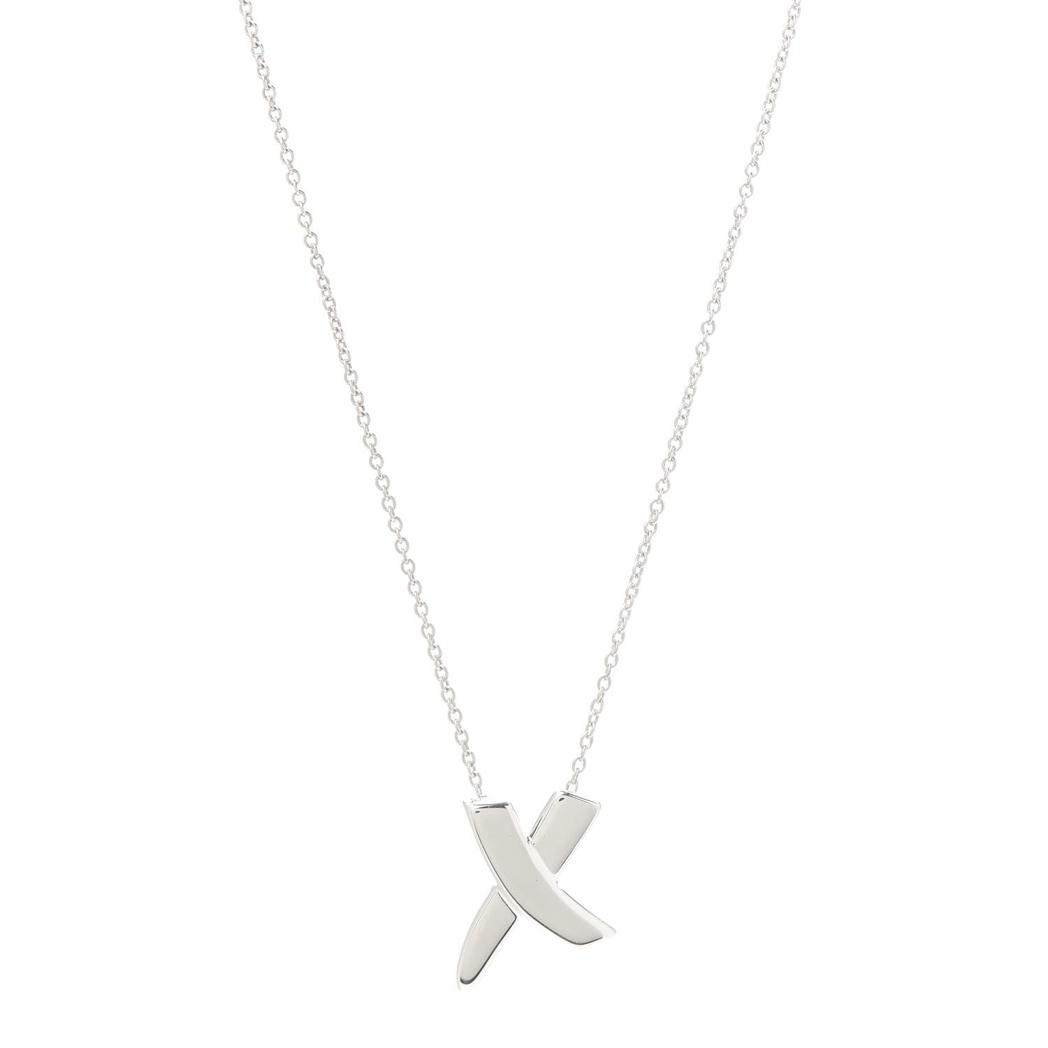 Tiffany Sterling Silver Paloma Picasso Graffiti X Pendant Necklace 1 of 4