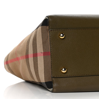 Burberry Grainy Calfskin House Check Small Canterbury Olive Melange 6 of 11