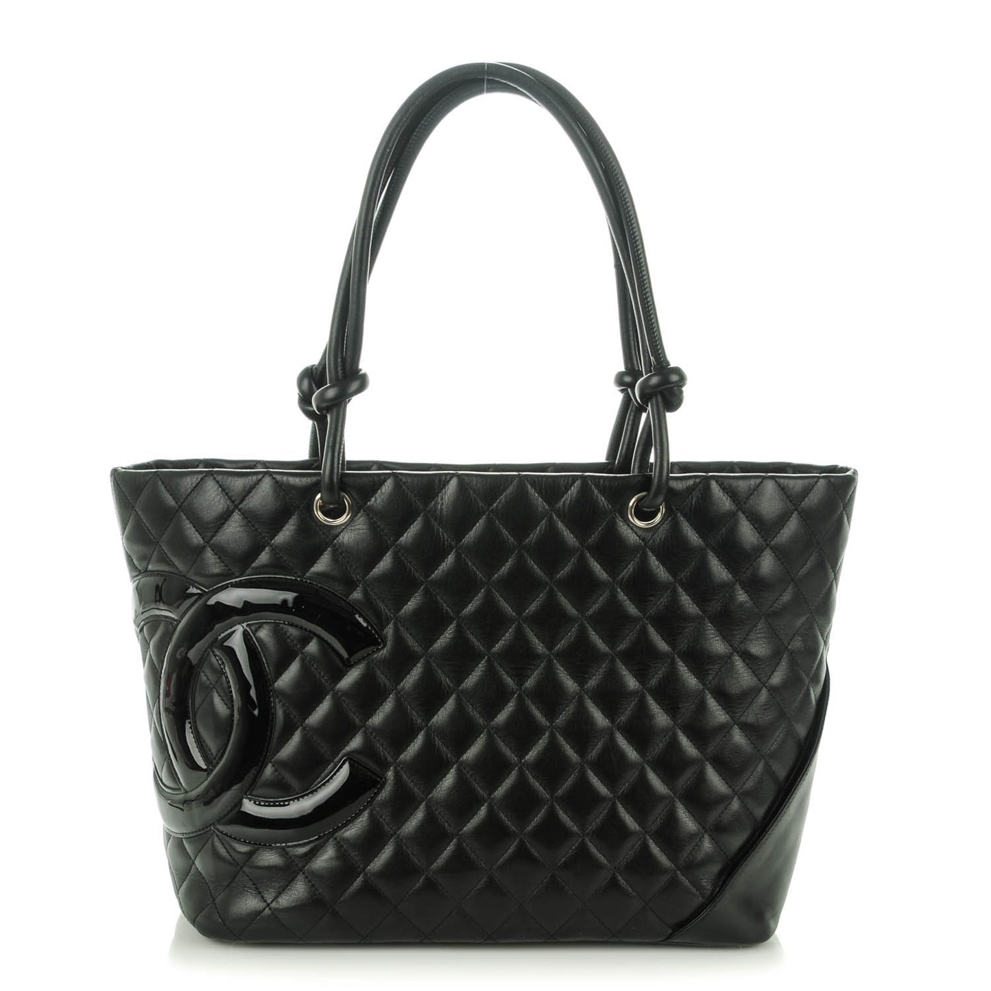 Calfskin Quilted Large Cambon Tote Black