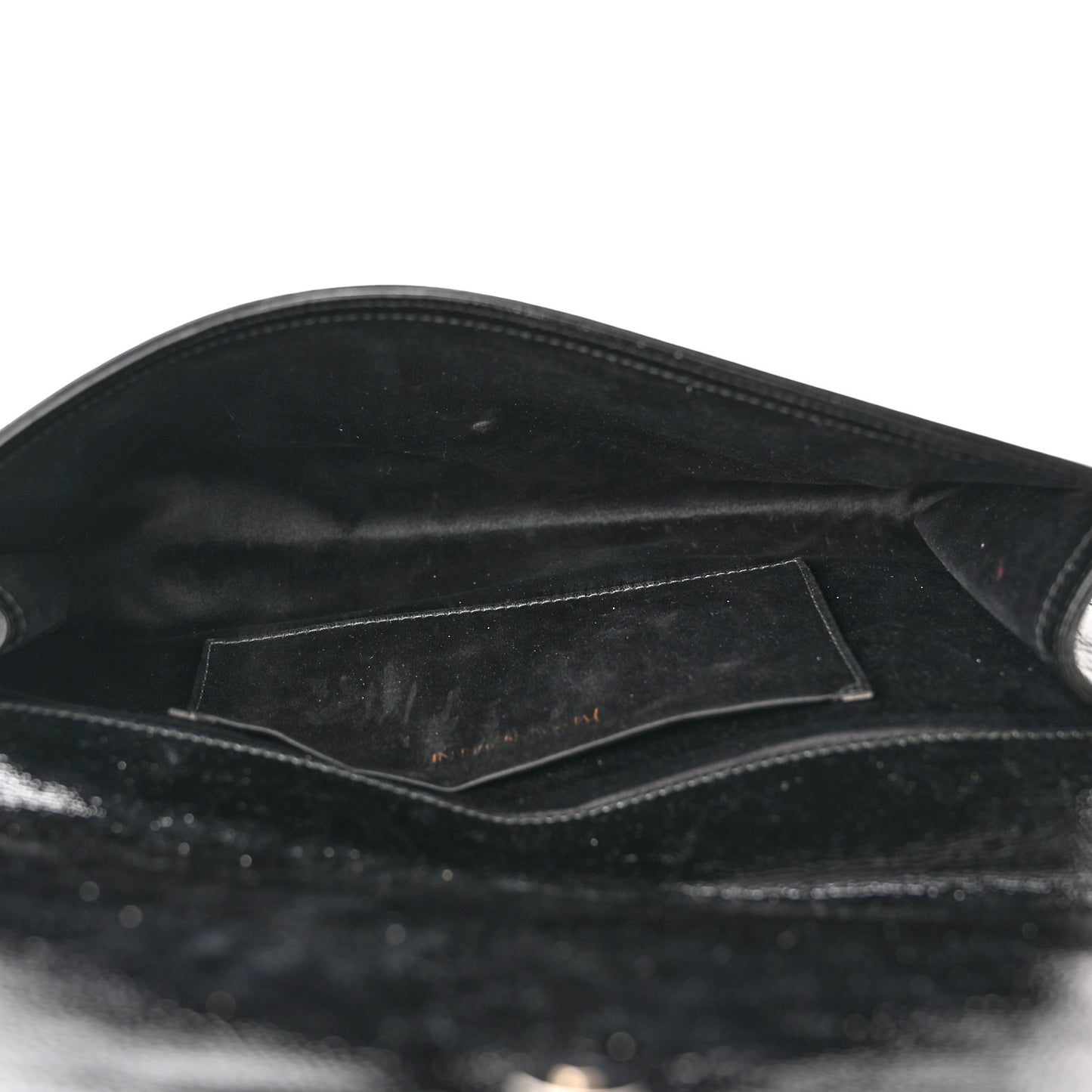 Textured Patent Monogram Large Belle De Jour Clutch Black