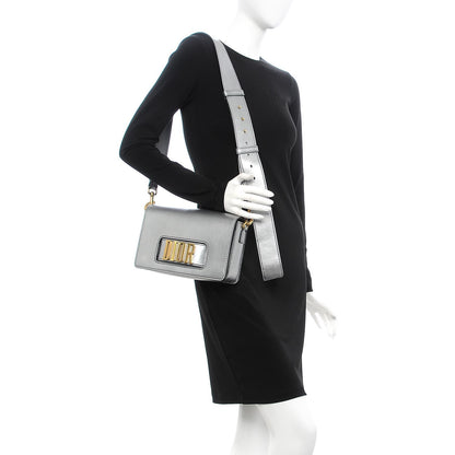 Christian Dior Metallic Smooth Calfskin Dio(r)evolution Flap Bag Silver 2 of 9