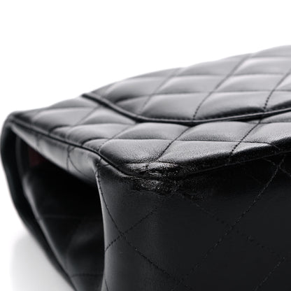 Chanel Lambskin Quilted Jumbo Double Flap Black 12 of 16