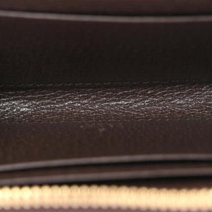 Gucci GG Supreme Monogram Textured Dollar Calfskin Web Ophidia Zip Around Card Case Wallet Beige Ebony New Acero 5 of 8