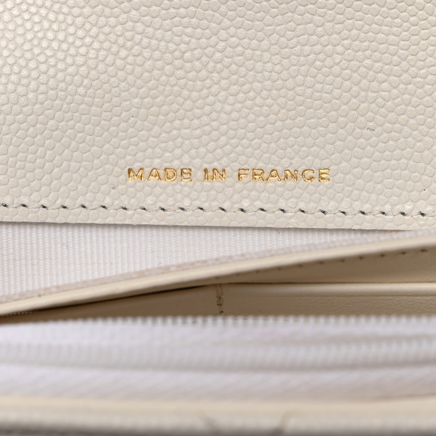 Caviar Quilted Large Flap Wallet White