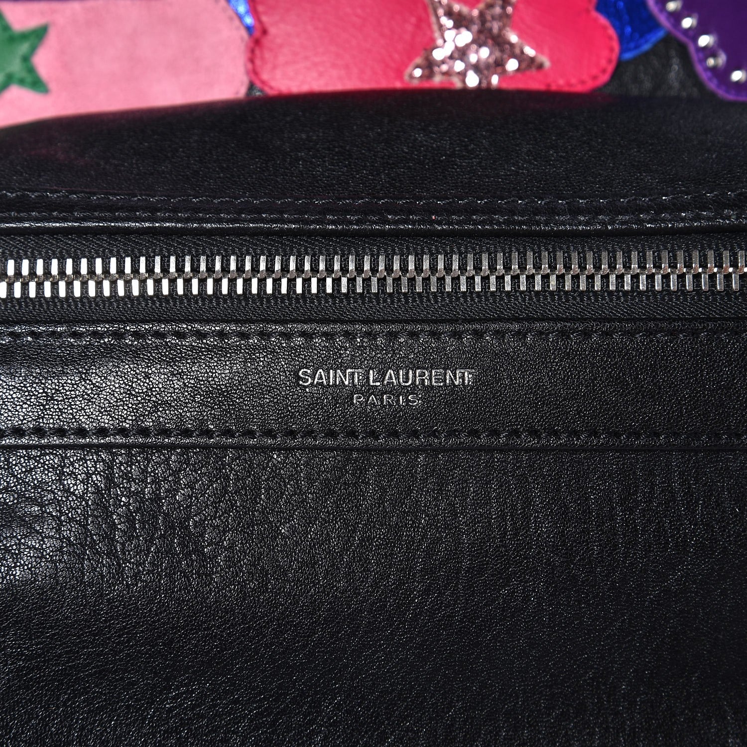 Saint Laurent Sheepskin Mini Love Appliqué City Backpack Black 7 of 8