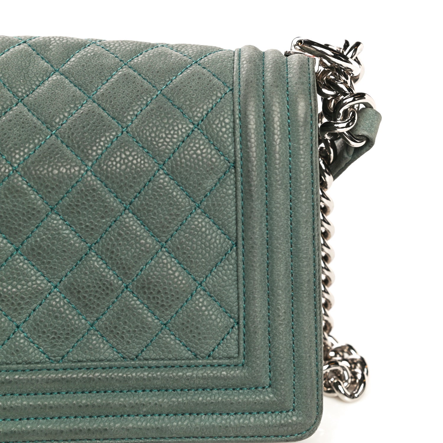 Chanel Iridescent Caviar Quilted Medium Boy Flap Green 18 of 21