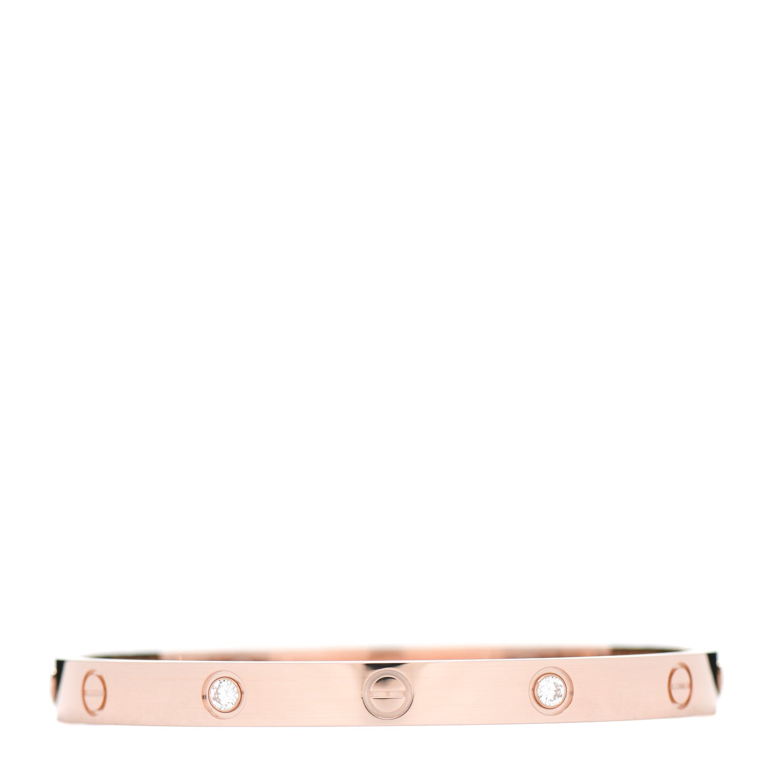 Cartier 18K Pink Gold 4 Diamond LOVE Bracelet 18 1 of 4