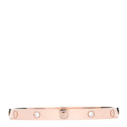 Cartier 18K Pink Gold 4 Diamond LOVE Bracelet 18 1 of 4