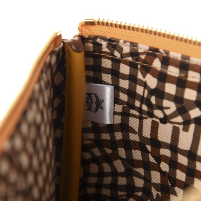 MCM Visetos Liz Shopper Tote Pouch Cognac Yellow 8 of 10