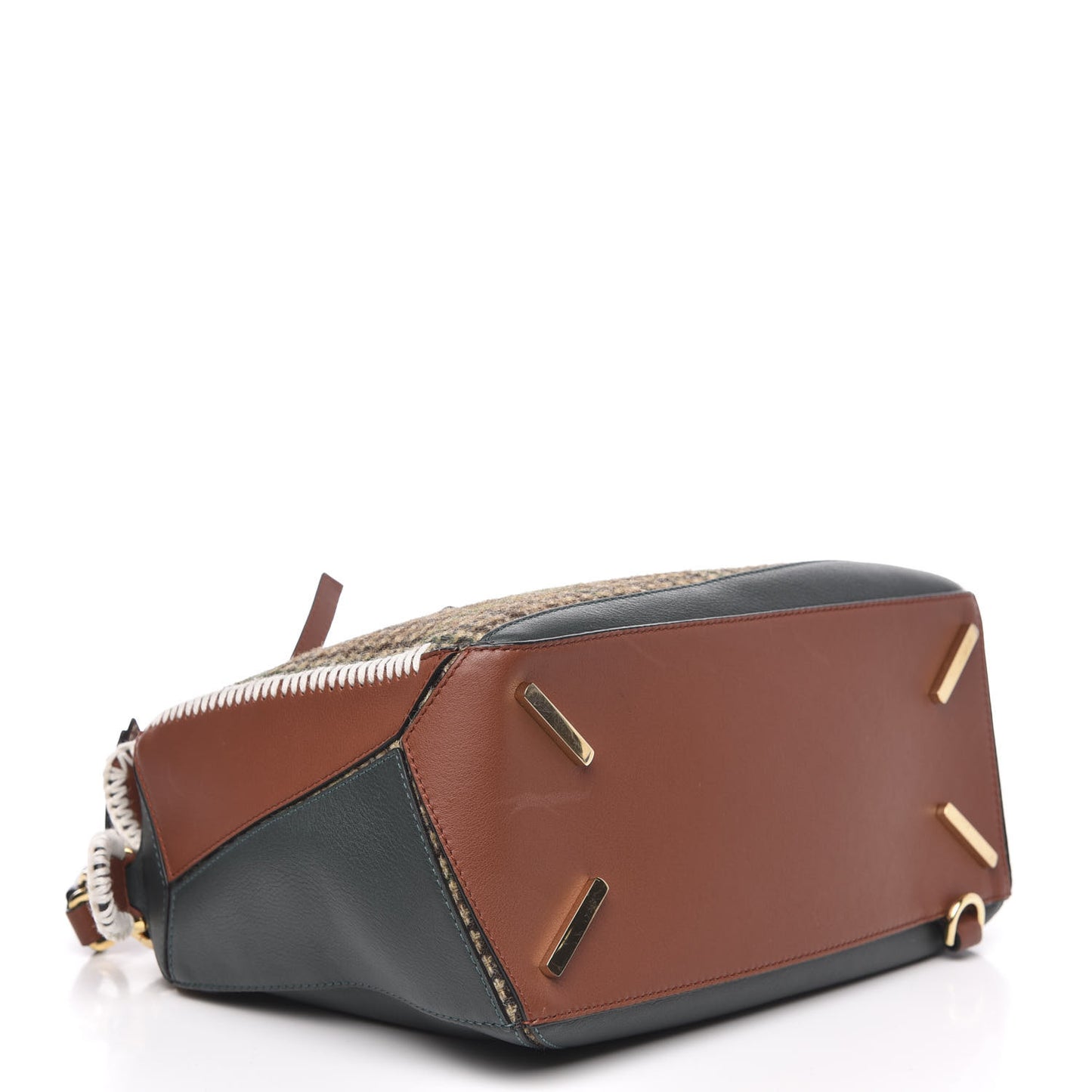 Tweed Calfskin Medium Puzzle Bag Emerald