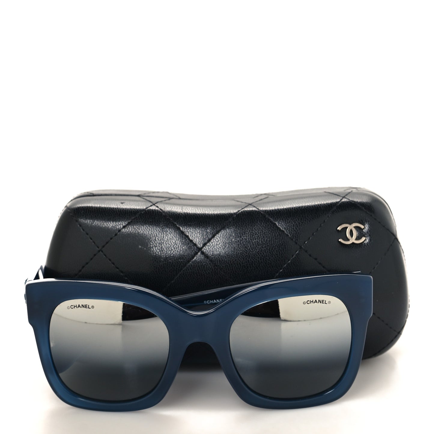 Acetate Mirror CC Square Fall Sunglasses 5357 Blue