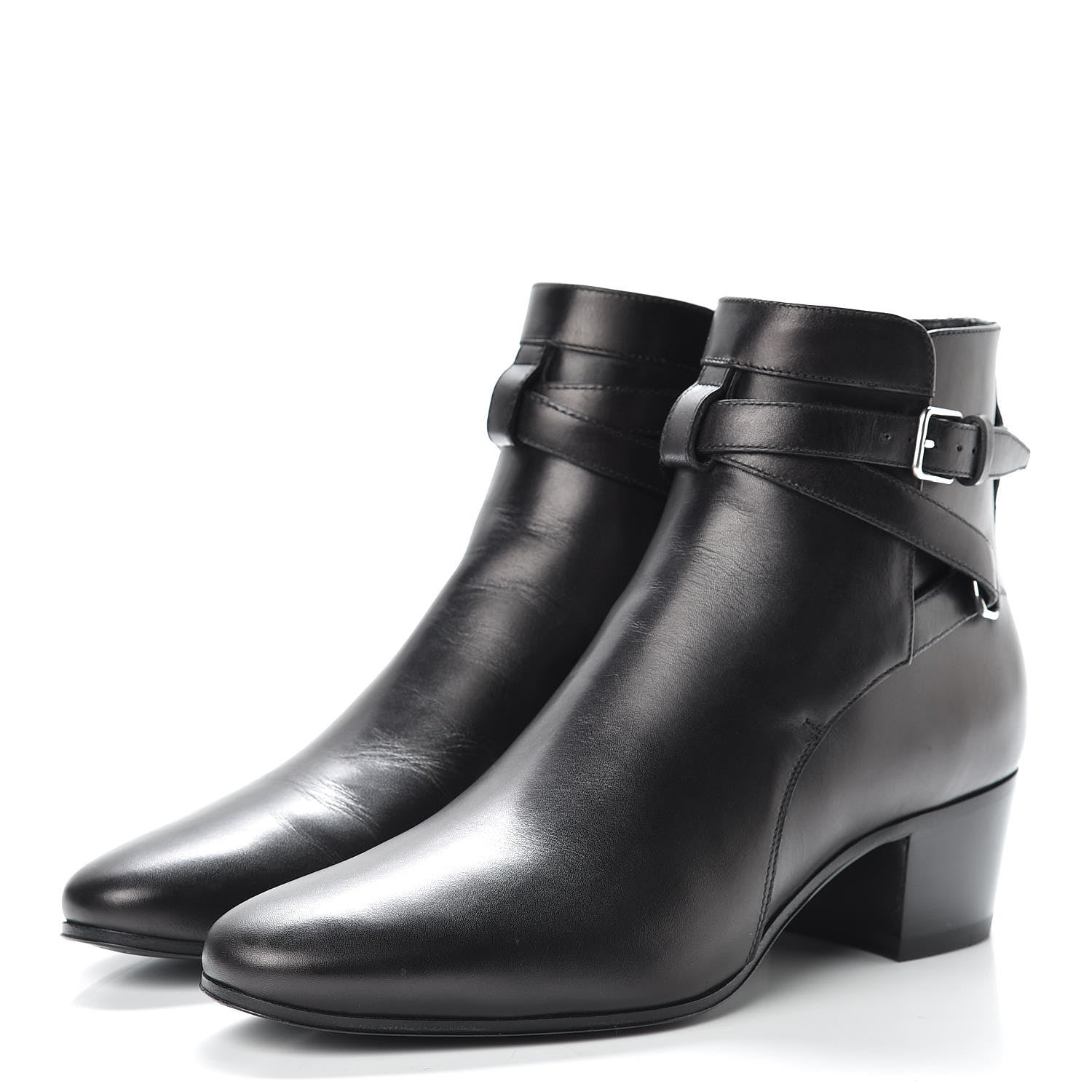 Saint Laurent Smooth Jodhpur Calfskin Blake 40 Ankle Boots 38 Black 3 of 9