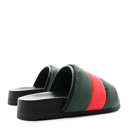 Gucci Nylon Web Womens Slide Sandals 37 Black Green Red 4 of 8