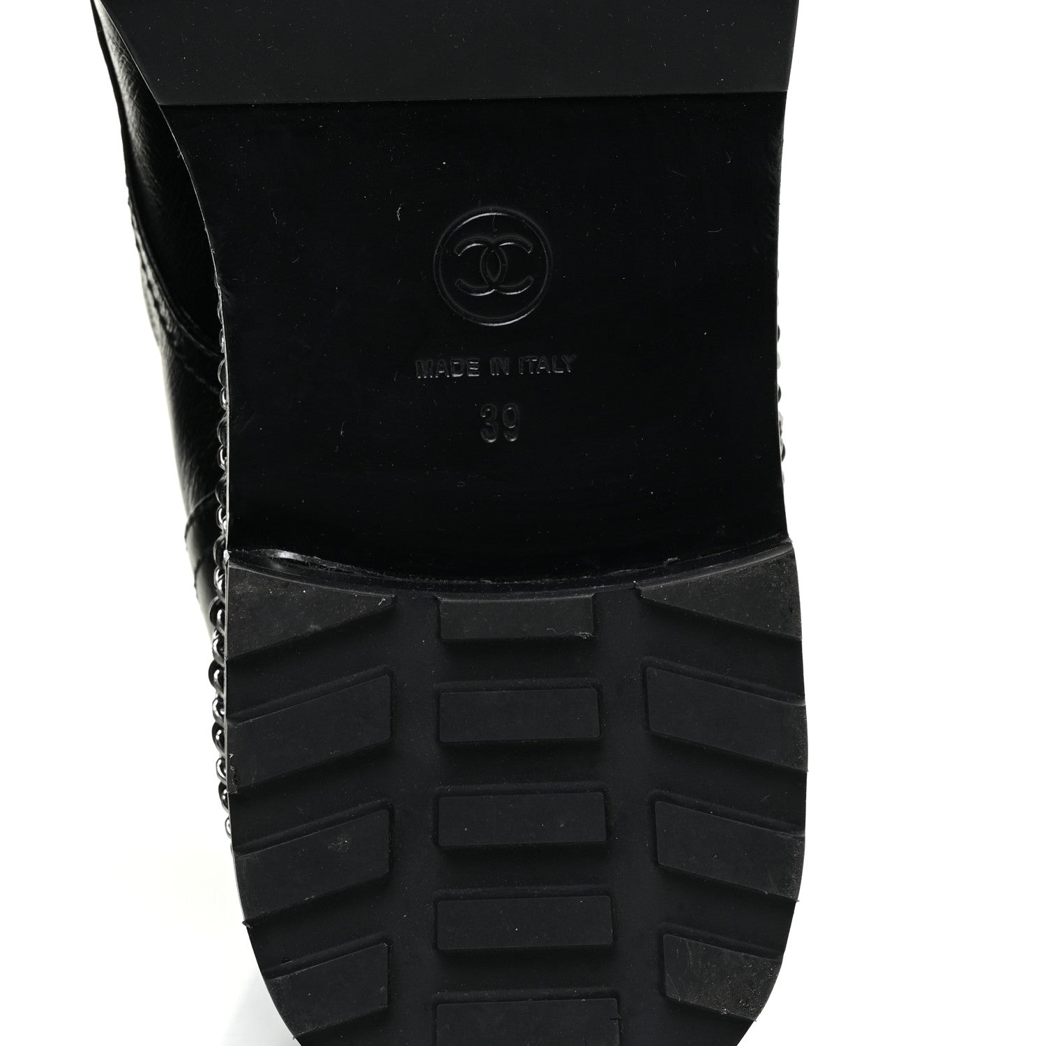 Chanel Crackled Calfskin Velvet Pearl Combat Short Boots 39 Black 9 of 19