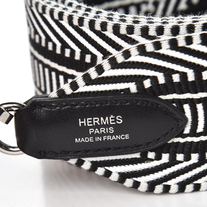 Hermes Toile Swift 50mm Sangle Cavale Shoulder Strap Black Ecru 3 of 6
