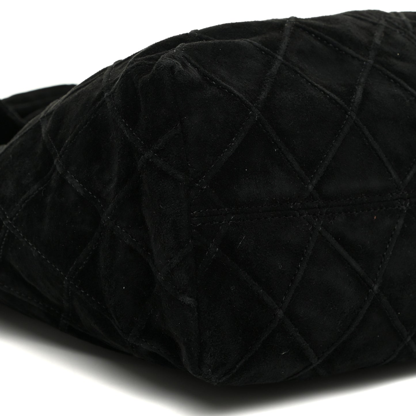 Suede Stitched Hobo Black