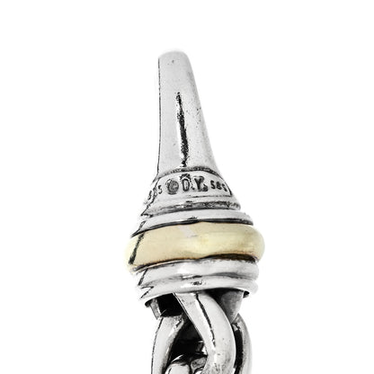 David Yurman Sterling Silver 14K Yellow Gold 8mm Wheat Chain Bracelet 3 of 3
