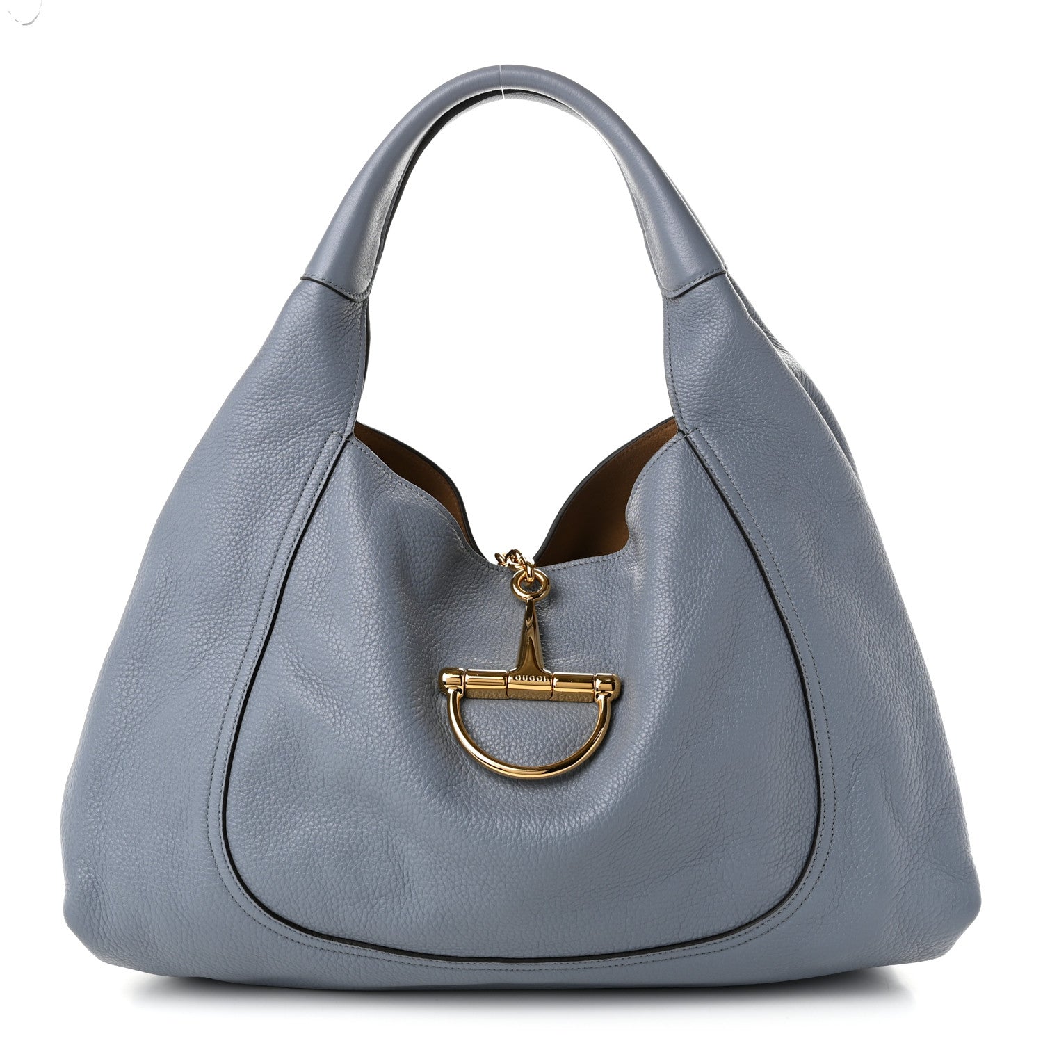 Gucci Grained Calfskin Softbit Medium Shoulder Bag Dusty Blue 1 of 11